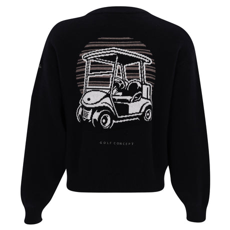 Women's Black Knit Intarsia Sweater