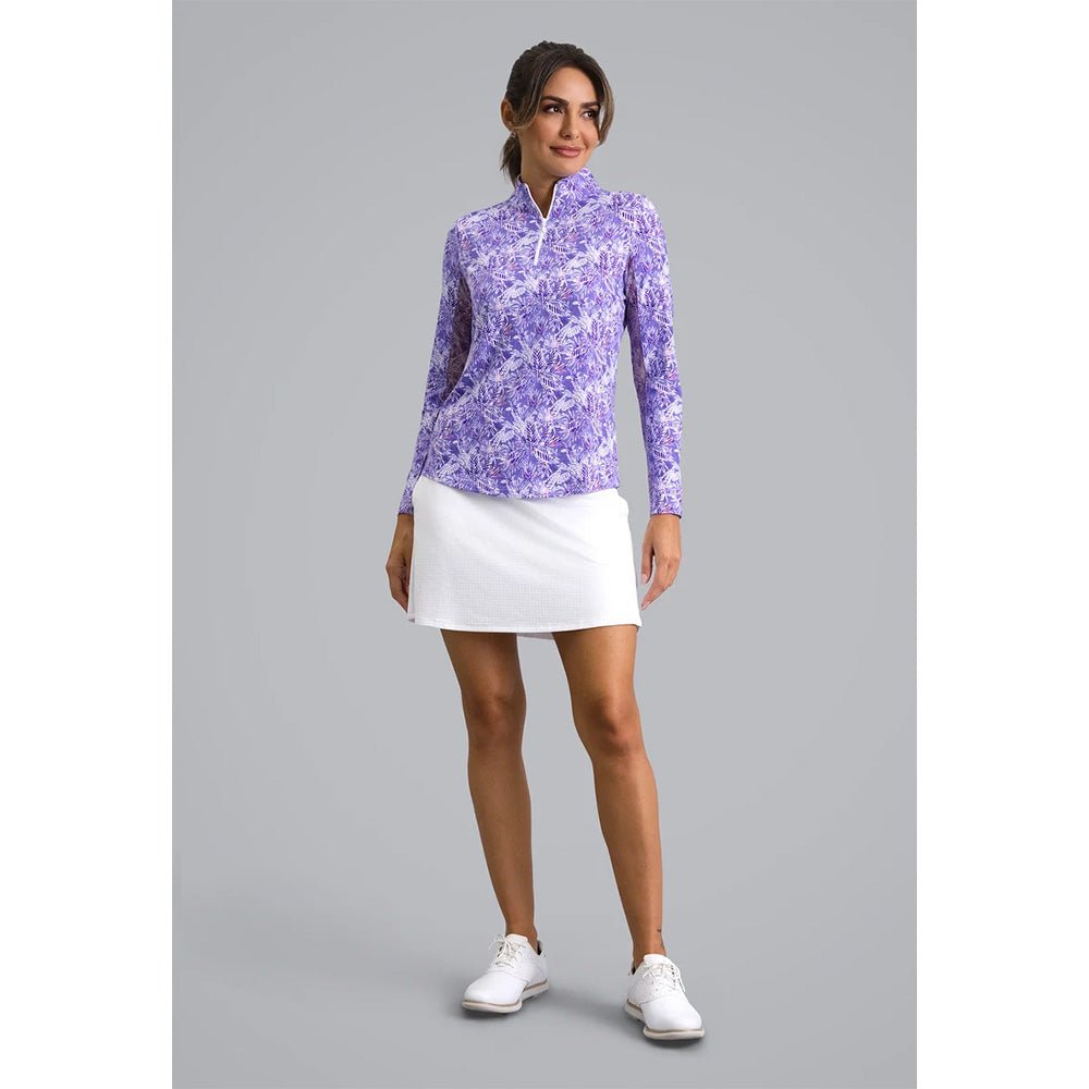 Women's Long Sleeve Mock Neck Top - Briana Print