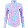 Women's Long Sleeve 1/4 Zip Mock Neck Top - Kate Print