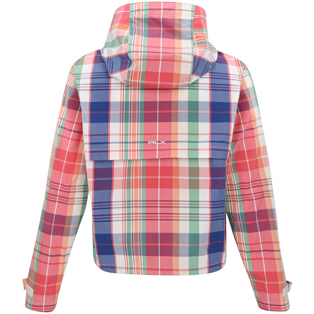 Women's Plaid Packable Hooded Rain Jacket