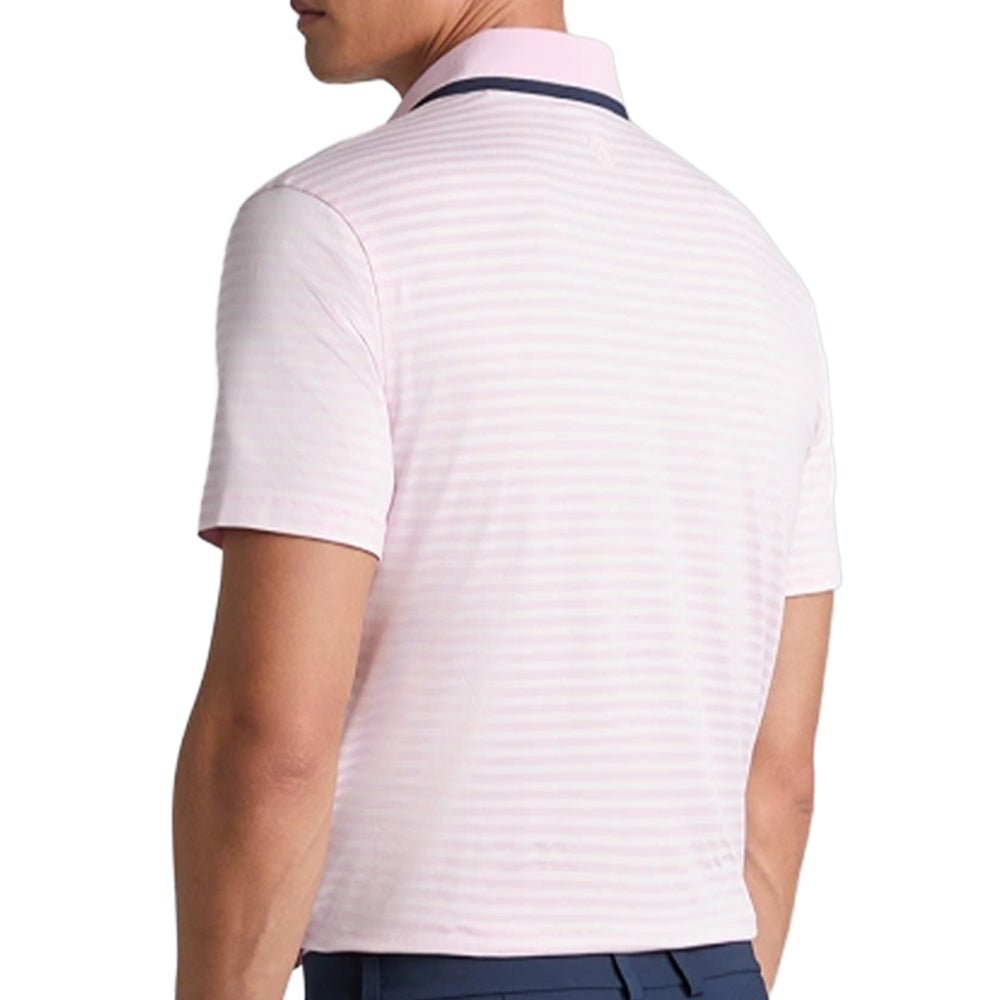 Perforated Stripe Jersey Polo
