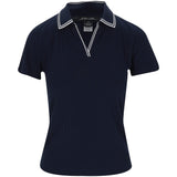 Women's Slim Fit Rib - Knit Cricket Polo - Fairway Styles