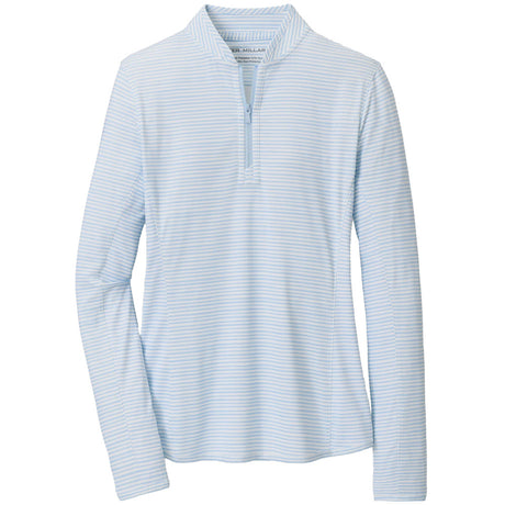Women's Shadebreak Bunker Stripes Lightweight Long Sleeve 1/4 Zip Blade Collar Sun Shirt