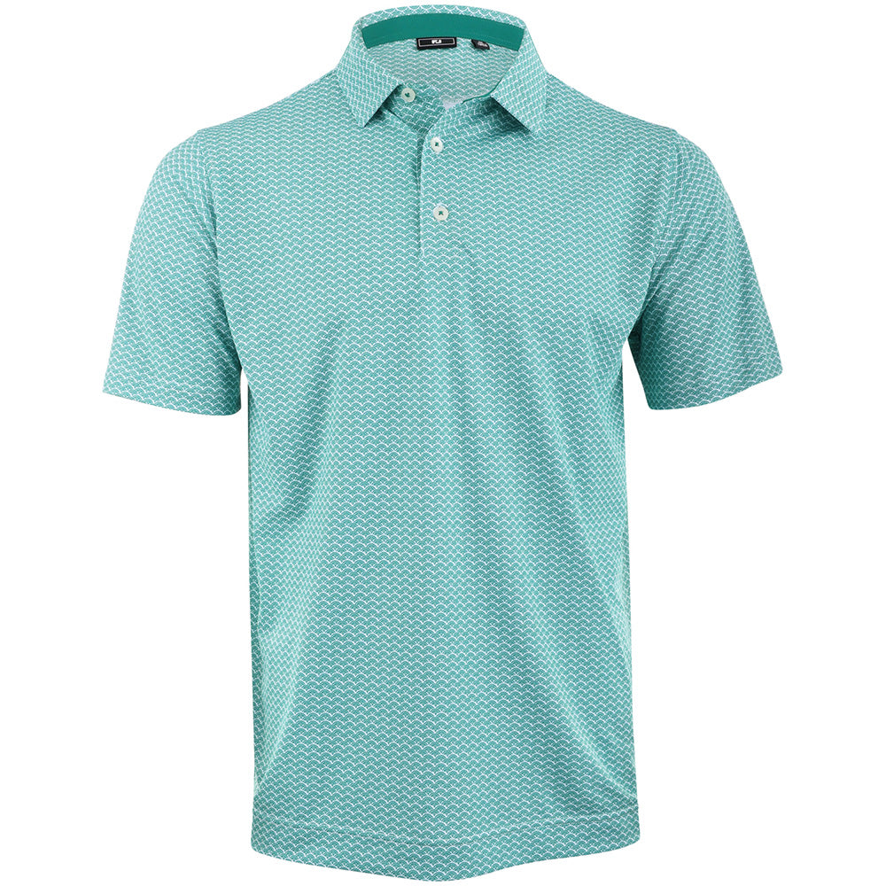 Scallop Geo Pique Polo