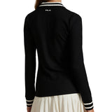 Women's Slim Fit Ribbed Long-Sleeve Polo