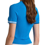 Women's Cable Knit Short Sleeve Crewneck Sweater