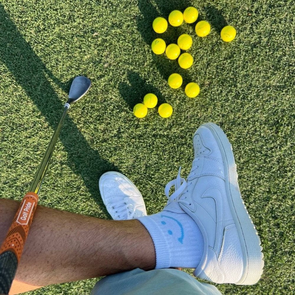 Blue Smiley Socks