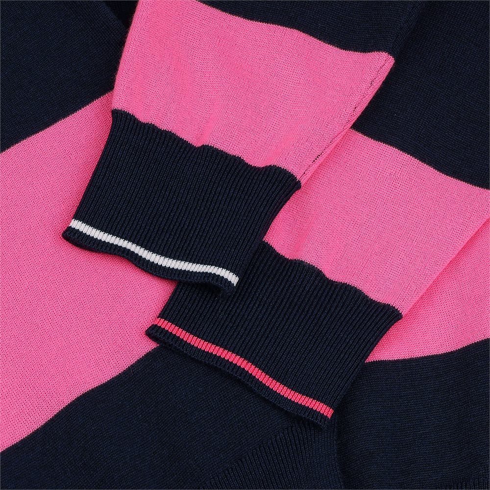 Women's Italian Wool Rugby Stripe Polo Sweater
