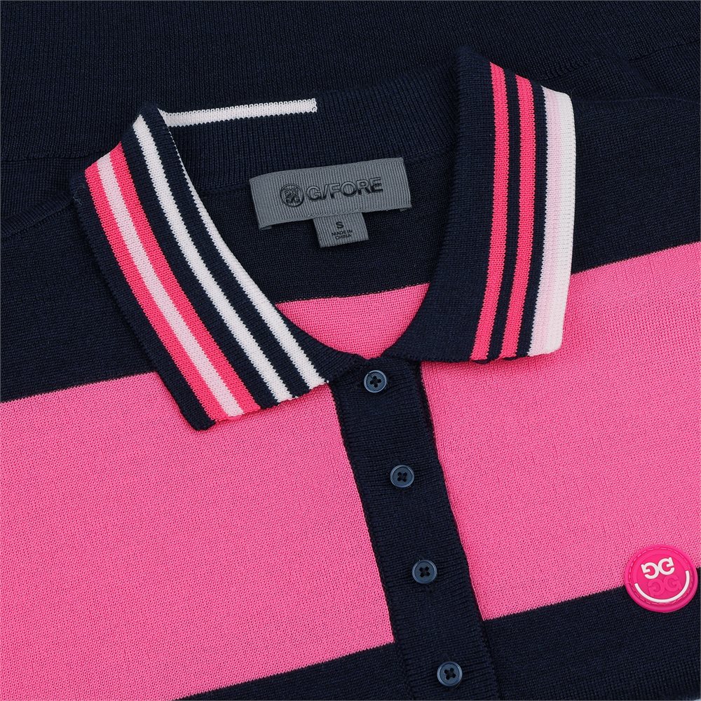 Women's Italian Wool Rugby Stripe Polo Sweater