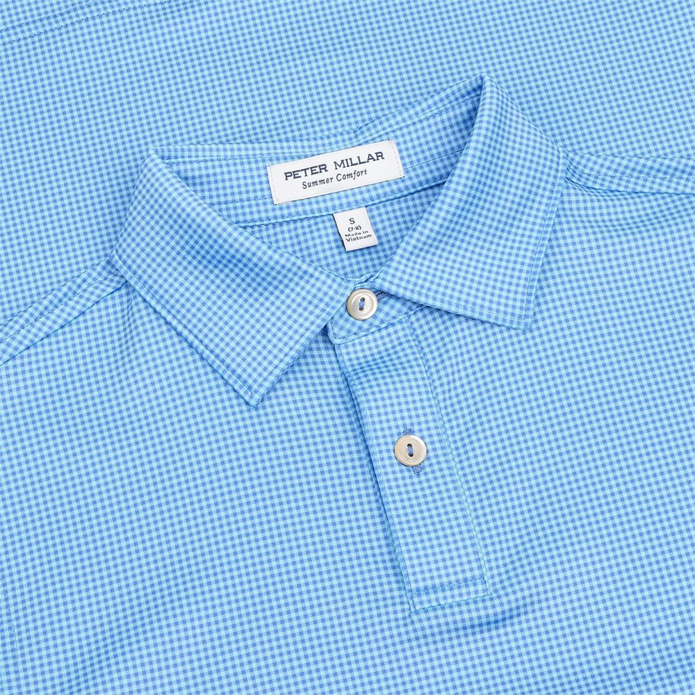 Juniors' Gingham Performance Jersey Polo - Fairway Styles