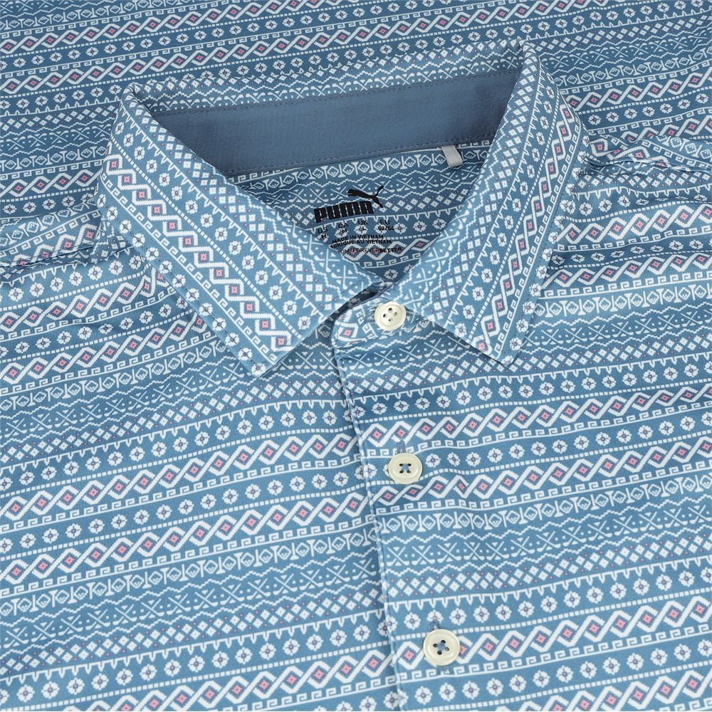 Fair Isle Micro Print Polo - Fairway Styles