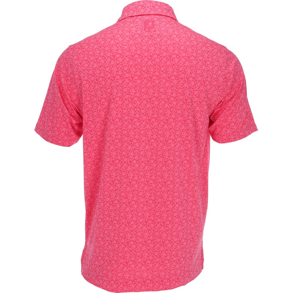 Painted Floral Lisle Self Collar Polo