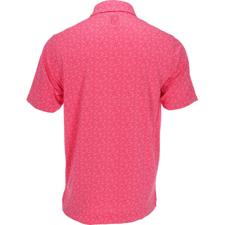 Painted Floral Lisle Self Collar Polo