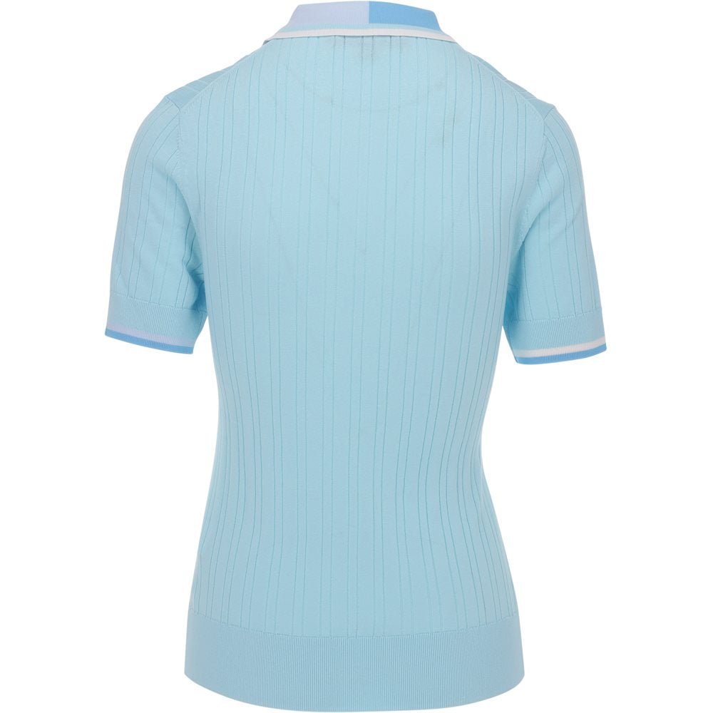 Women's Cotton Blend Ribbed Short Sleeve Sweater - Fairway Styles