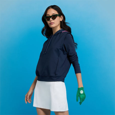 Women's Pray For Birdies Double Knit Brushed Back Cropped Sleeveless Hoodie - Fairway Styles