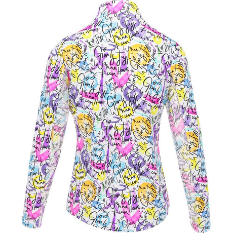 Women's Angie Print Mock Long Sleeve Zip Top - Fairway Styles