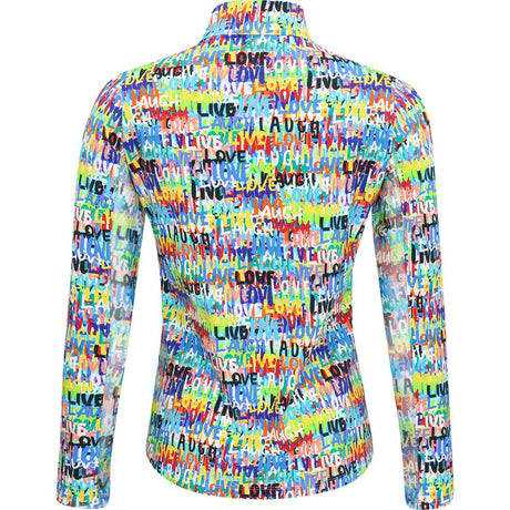 Women's Long Sleeve 1/4 Zip Mock Neck Top - Live Love Laugh Print - Fairway Styles