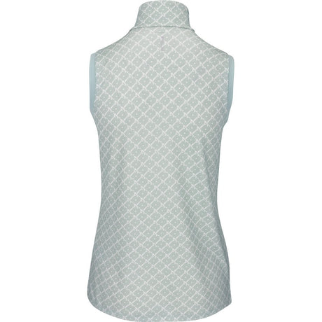 Women's Sleeveless Lightweight Airflow 1/4 Zip Mock Novelty Print Shirt - Fairway Styles