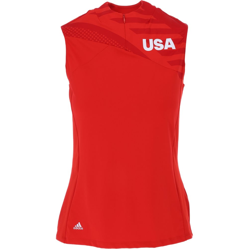 Women's Printed Mock Sleeveless Polo Shirt