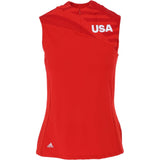 Women's Printed Mock Sleeveless Polo Shirt