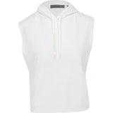 Women's Double Knit Brushed Back Cropped Sleeveless Hoodie
