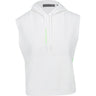 Women's Double Knit Brushed Back Cropped Sleeveless Hoodie