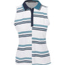 Women's Offset Stripe Tech Pique Sleeveless Polo