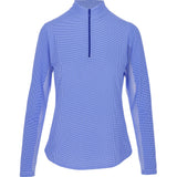 Women's Long Sleeve Mock Neck Top - Mini Check Print
