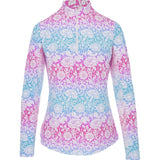 Women's Long Sleeve Jesse Print 1/4 Zip Mock Neck Top