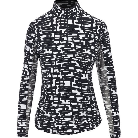 Women's Juno Print Mock Neck Long Sleeve Top - Fairway Styles