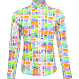 Women's Long Sleeve Mock Neck Top - Tatiana Print