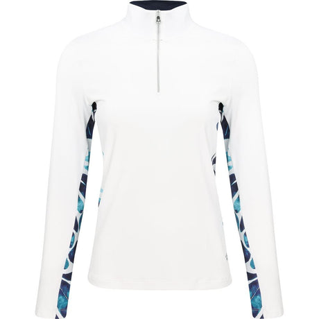 Women's The Desiree Long Sleeve 1/4 Zip Mock Neck Top - Fairway Styles