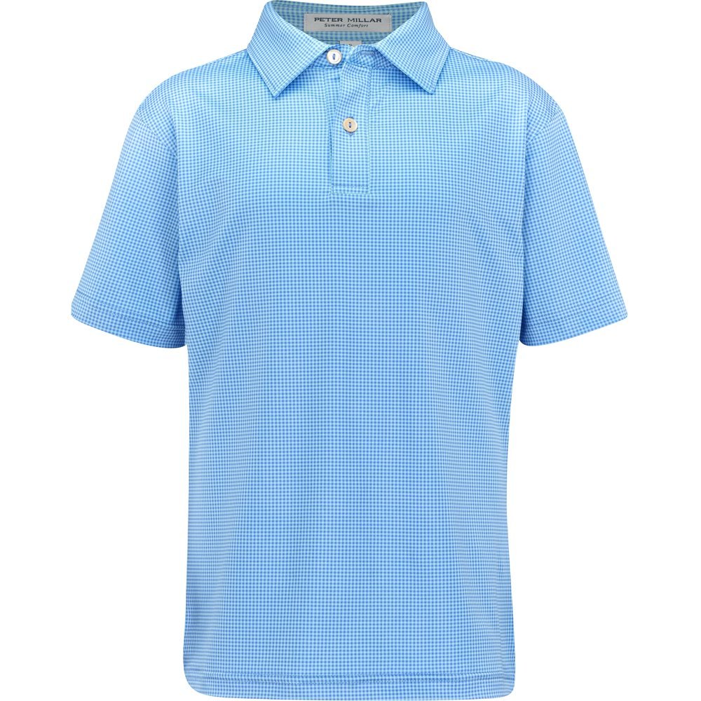 Juniors' Gingham Performance Jersey Polo - Fairway Styles