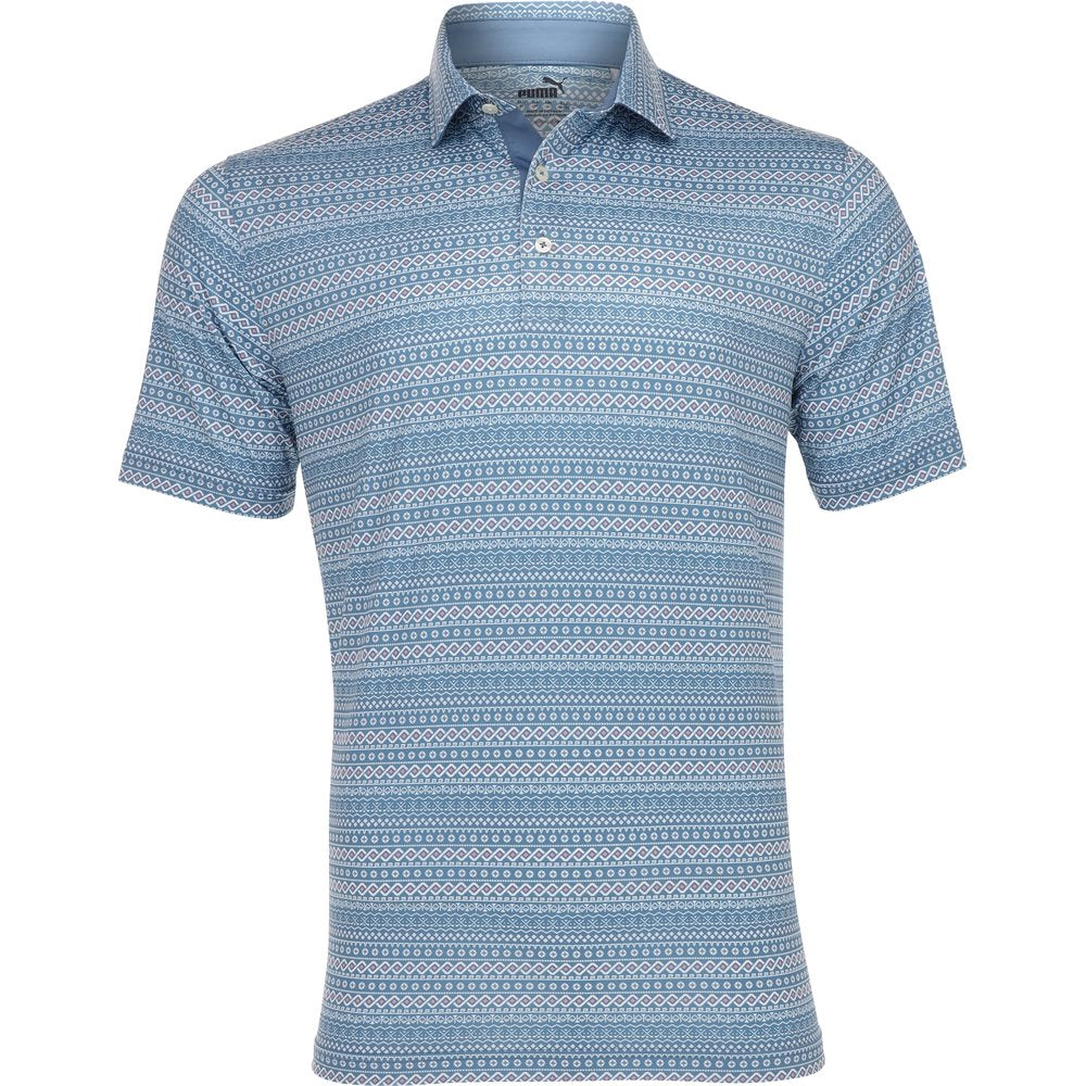 Fair Isle Micro Print Polo - Fairway Styles
