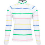 Women's Striped Stretch Jersey 1/4 Zip Pullover