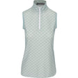 Women's Sleeveless Lightweight Airflow 1/4 Zip Mock Novelty Print Shirt - Fairway Styles