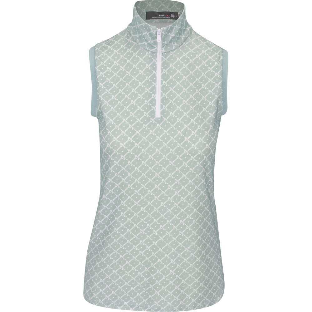 Women's Sleeveless Lightweight Airflow 1/4 Zip Mock Novelty Print Shirt - Fairway Styles