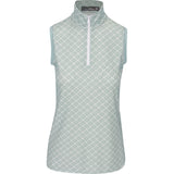 Women's Sleeveless Lightweight Airflow 1/4 Zip Mock Novelty Print Shirt - Fairway Styles