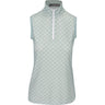 Women's Sleeveless Lightweight Airflow 1/4 Zip Mock Novelty Print Shirt - Fairway Styles