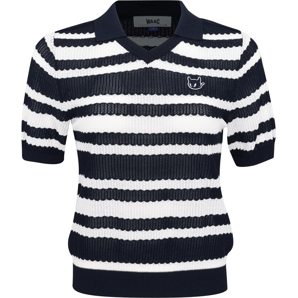 Women's Multi Stripes Knit Polo