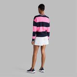 Women's Italian Wool Rugby Stripe Polo Sweater