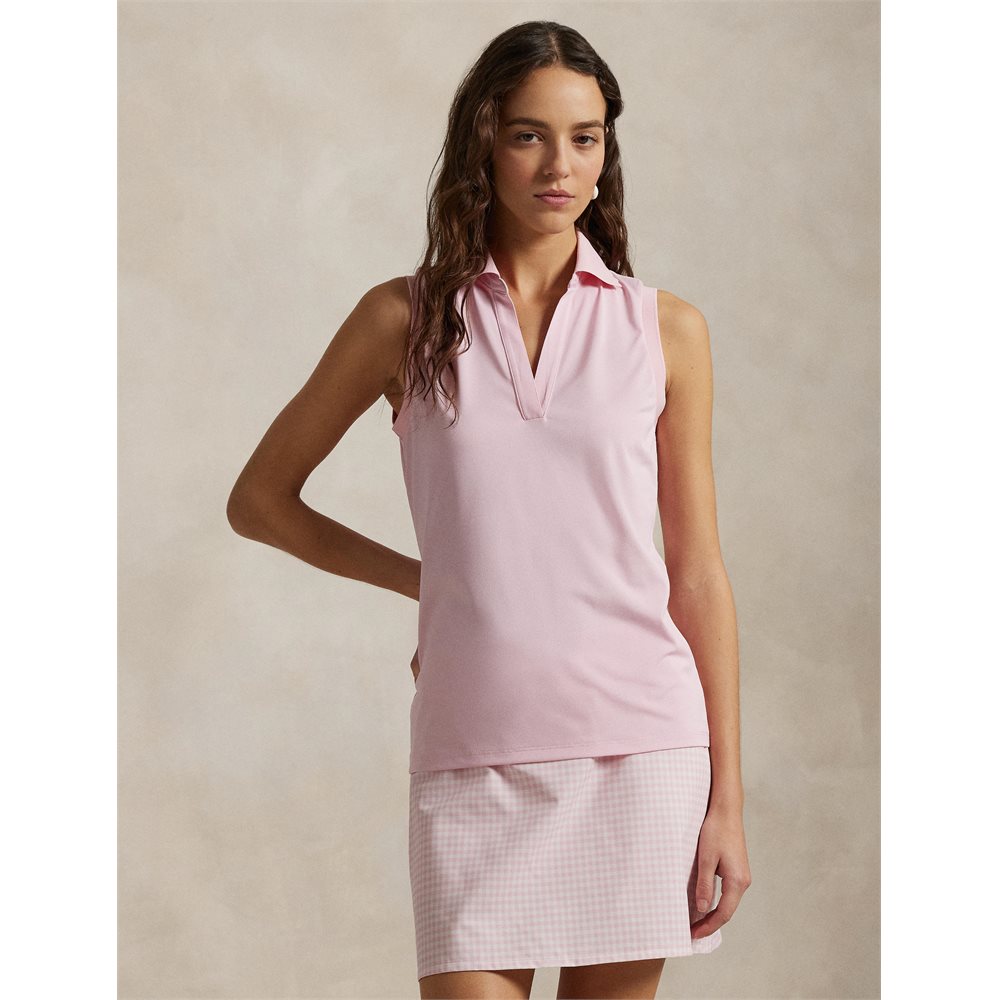 Women's Sleeveless Air Tech Pique Scallop Placket Tailored Fit Polo