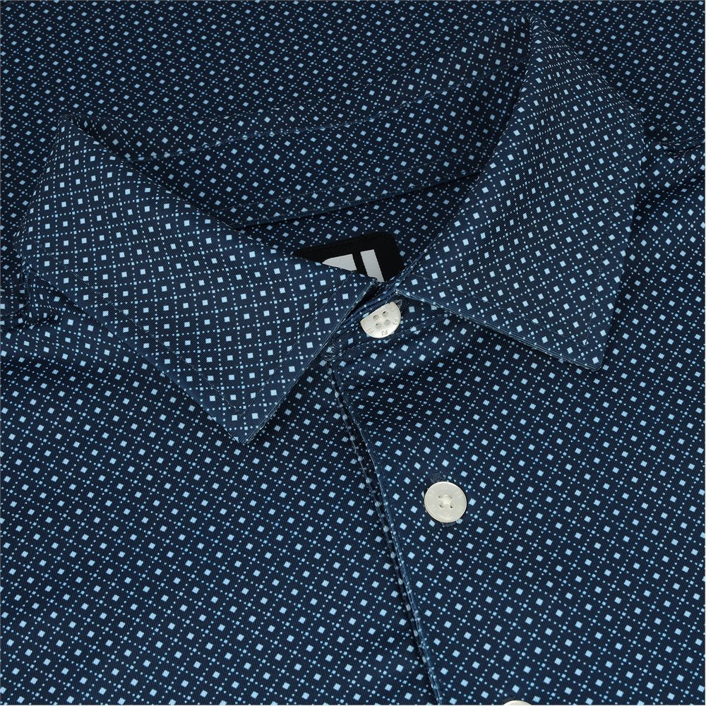 Lisle Dot Geo Print Self Collar Golf Polo