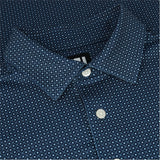 Lisle Dot Geo Print Self Collar Golf Polo