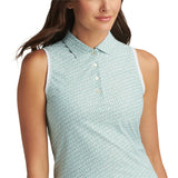 Women's Stepped Clubs Banded Sport Mesh Sleeveless Polo