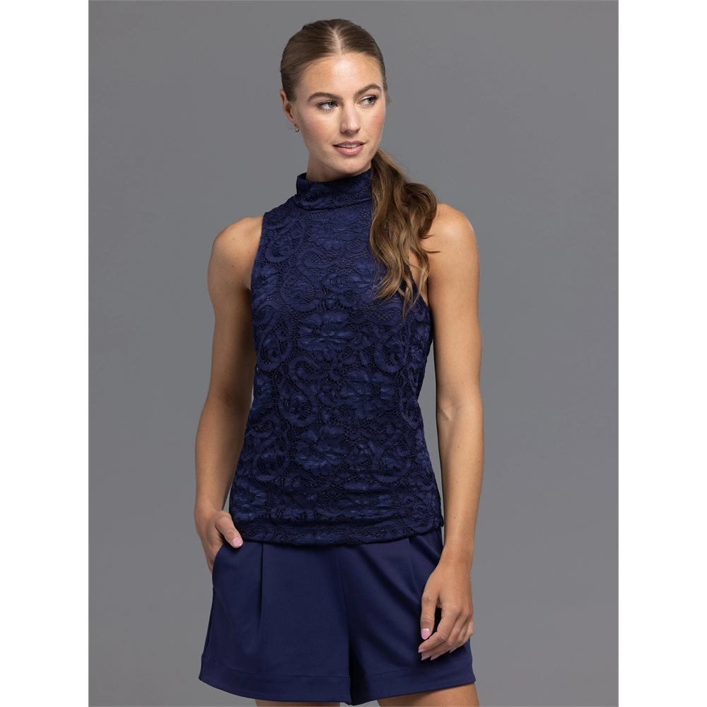 Women's Lennox Lace Mock Neck Shirt - Fairway Styles