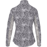 Women's Long Sleeve Alena Print 1/4 Zip Mock Neck Top