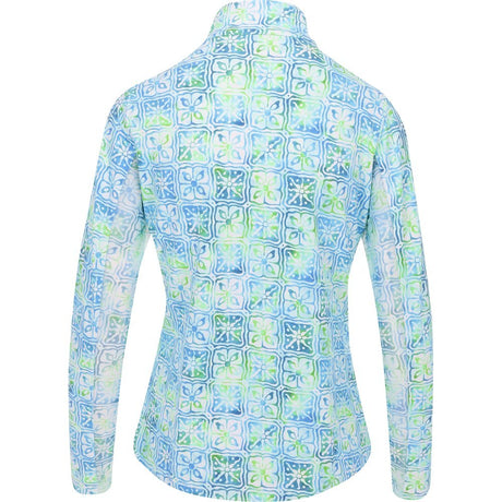 Women's Long Sleeve Mock Neck Top - Kathy Print - Fairway Styles
