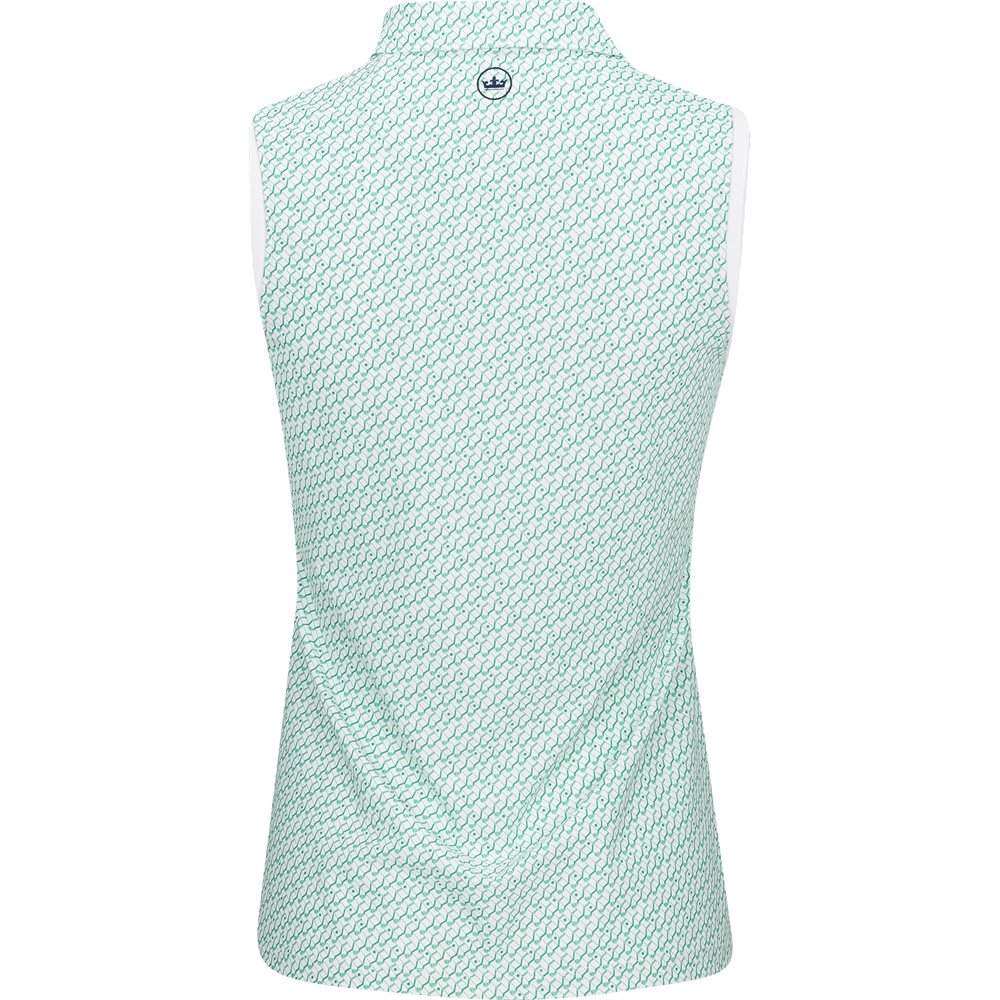 Women's Stepped Clubs Banded Sport Mesh Sleeveless Polo