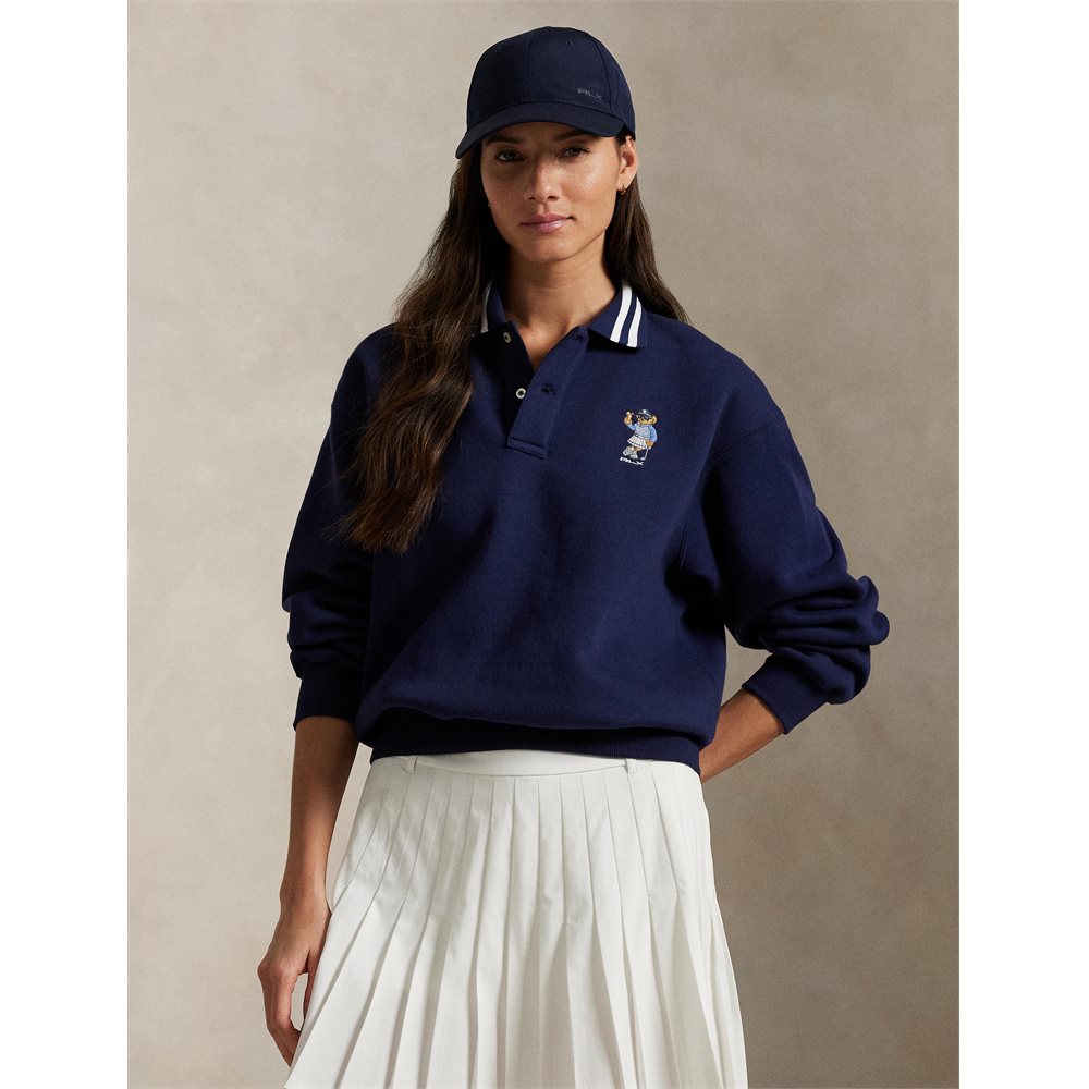 RLX Ralph Lauren Women's Polo Bear Fleece Long Sleeve Polo